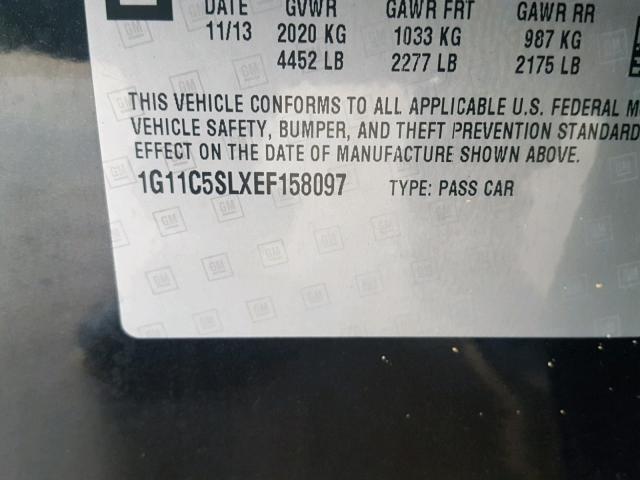 1G11C5SLXEF158097 - 2014 CHEVROLET MALIBU 1LT 黑色 照片 10