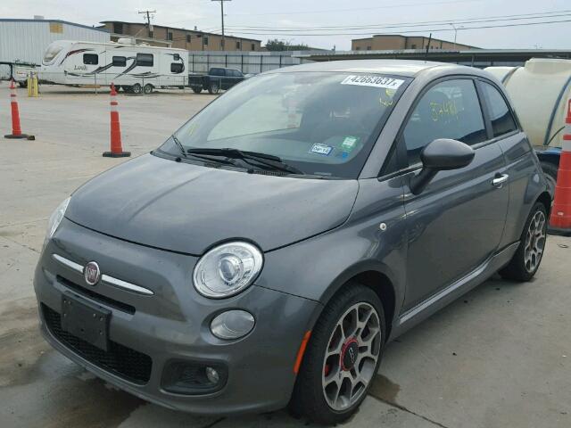 3C3CFFBR3CT123197 - 2012 FIAT 500 SPORT GRAY photo 2