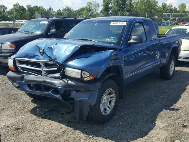 1D7HG32N14S709786 - 2004 DODGE DAKOTA SPO BLUE photo 2