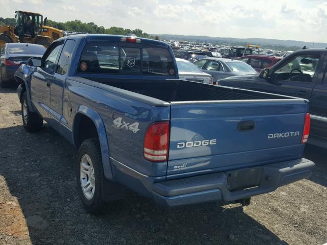 1D7HG32N14S709786 - 2004 DODGE DAKOTA SPO BLUE photo 3