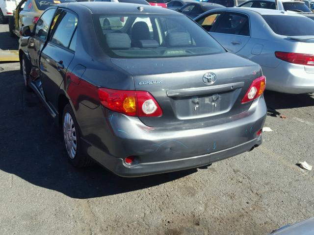 1NXBU40E19Z017522 - 2009 TOYOTA COROLLA BA GRAY photo 3