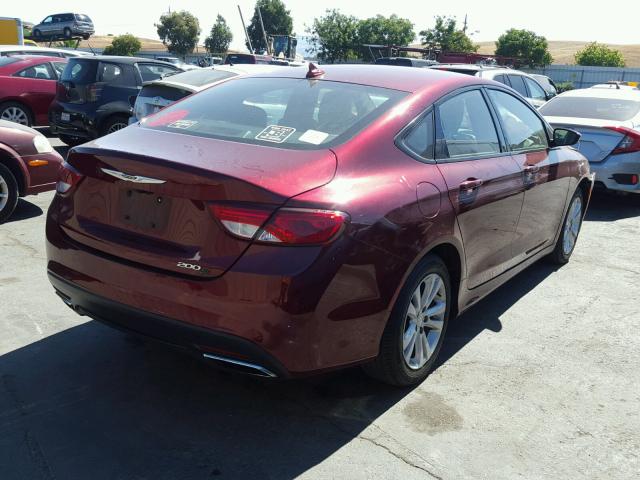 1C3CCCBB4FN566473 - 2015 CHRYSLER 200 S RED photo 4