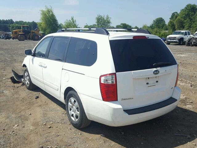 KNDMB233X76188272 - 2007 KIA SEDONA EX WHITE photo 3