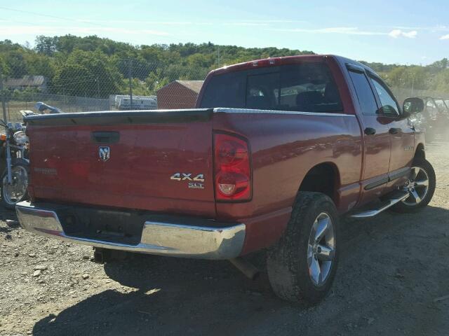 1D7HU18227J510976 - 2007 DODGE RAM 1500 S RED photo 4