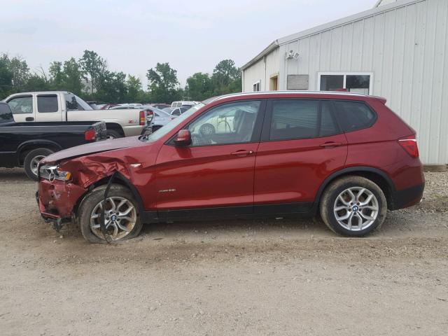 5UXWX7C52BL730384 - 2011 BMW X3 XDRIVE3 MAROON photo 9