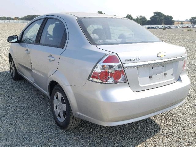 KL1TD56E79B380464 - 2009 CHEVROLET AVEO LS SILVER photo 3