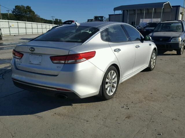 5XXGU4L38GG079846 - 2016 KIA OPTIMA EX SILVER photo 4