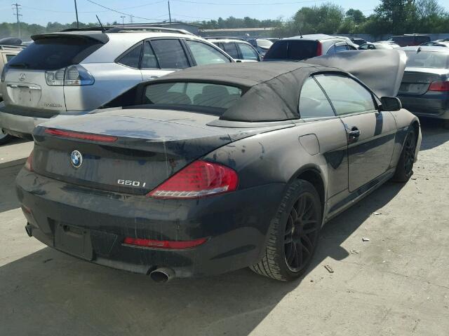 WBAEB53588CX63573 - 2008 BMW 650 I BLACK photo 4