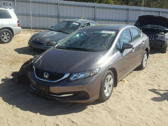 19XFB2F5XFE205800 - 2015 HONDA CIVIC LX GRAY photo 2