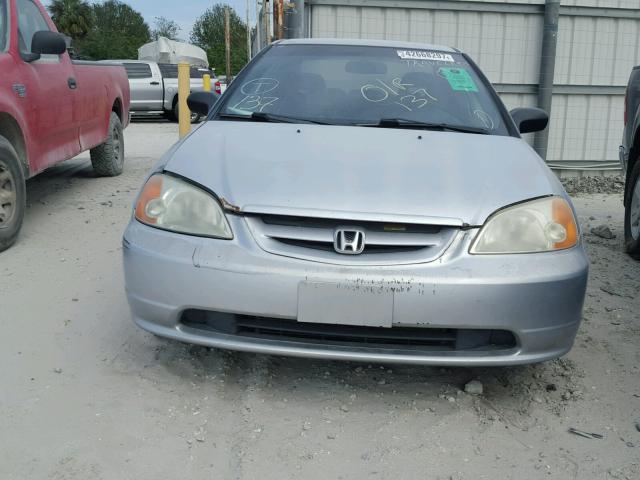 1HGEM215X2L053887 - 2002 HONDA CIVIC LX SILVER photo 9