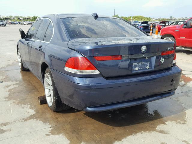 WBAGL63453DP67005 - 2003 BMW 745 I BLUE photo 3