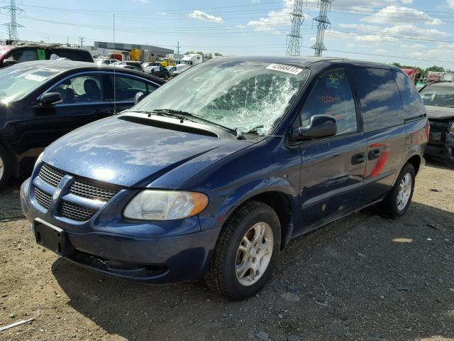 1D4GP25383B179019 - 2003 DODGE CARAVAN BLUE photo 2