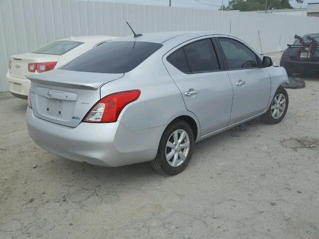 3N1CN7AP7CL826065 - 2012 NISSAN VERSA S SILVER photo 4