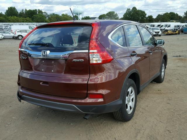 5J6RM4H38FL070512 - 2015 HONDA CR-V LX RED photo 4