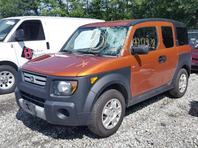 5J6YH27347L015921 - 2007 HONDA ELEMENT LX ORANGE photo 2