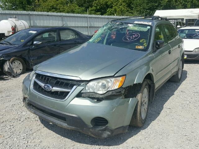 4S4BP60C497324540 - 2009 SUBARU OUTBACK GREEN photo 2