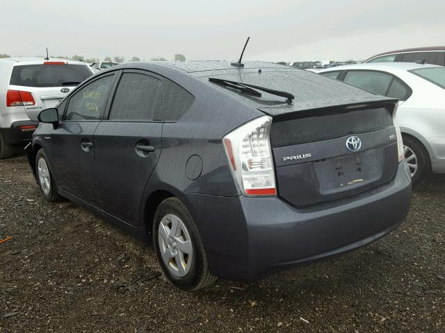 JTDKN3DU8B0299541 - 2011 TOYOTA PRIUS CHARCOAL photo 3