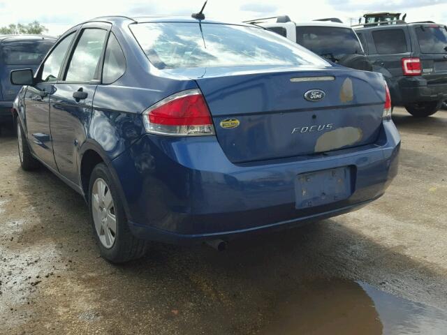 1FAHP34N98W293188 - 2008 FORD FOCUS S/SE BLUE photo 3