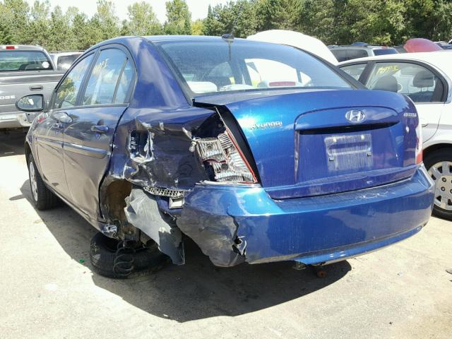 KMHCN46C98U279486 - 2008 HYUNDAI ACCENT BLUE photo 3