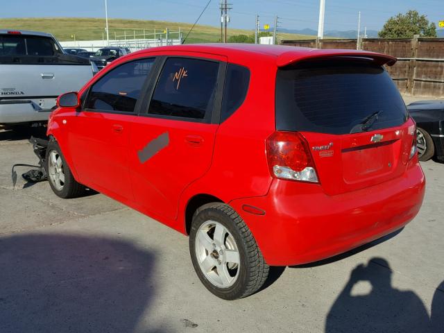 KL1TD666X7B747238 - 2007 CHEVROLET AVEO BASE Czerwony zdjęcie 3