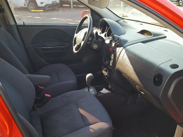 KL1TD666X7B747238 - 2007 CHEVROLET AVEO BASE Czerwony zdjęcie 5