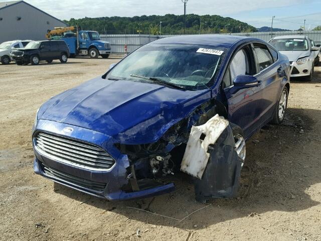 3FA6P0H73DR234040 - 2013 FORD FUSION BLUE photo 2