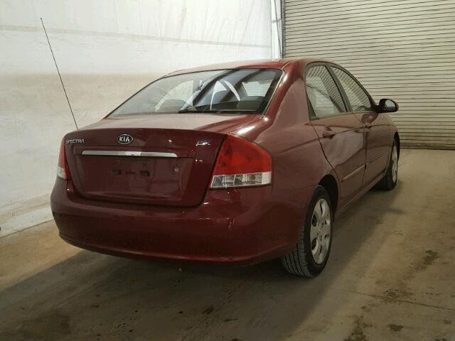 KNAFE222995659701 - 2009 KIA SPECTRA EX RED photo 4