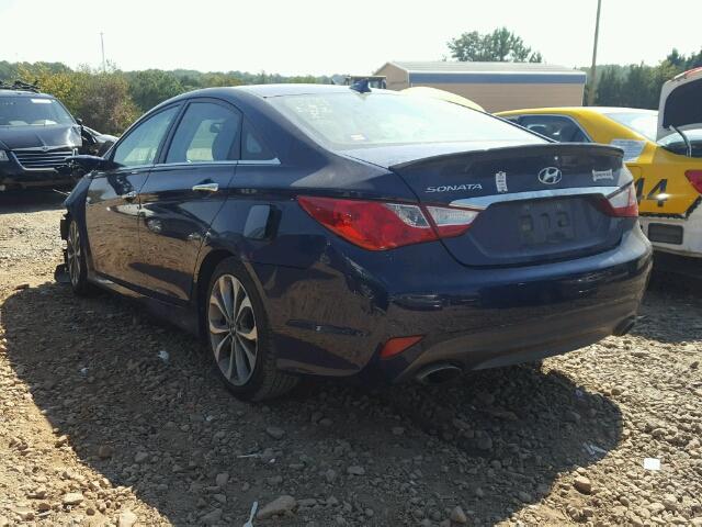 5NPEC4AC5EH844705 - 2014 HYUNDAI SONATA SE BLUE photo 3