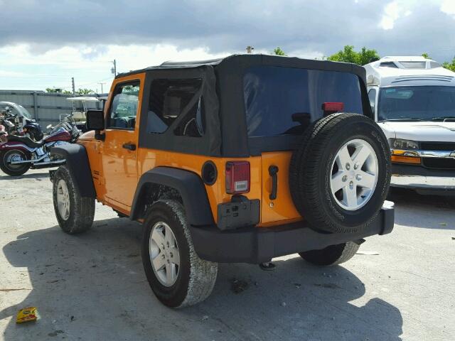 1C4AJWAG0CL132999 - 2012 JEEP WRANGLER S YELLOW photo 3
