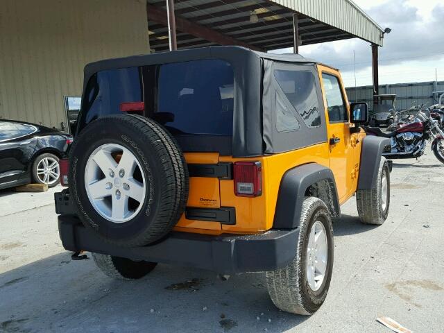 1C4AJWAG0CL132999 - 2012 JEEP WRANGLER S YELLOW photo 4