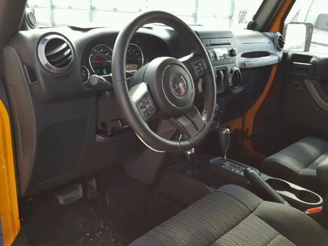 1C4AJWAG0CL132999 - 2012 JEEP WRANGLER S YELLOW photo 9