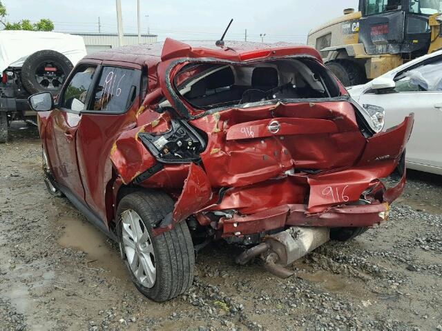 JN8AF5MV6FT563376 - 2015 NISSAN JUKE S RED photo 3