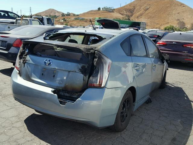 JTDKN3DU4C1615142 - 2012 TOYOTA PRIUS TEAL photo 4