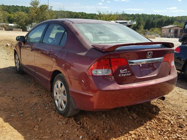 2HGFA1F57AH570026 - 2010 HONDA CIVIC LX RED photo 3