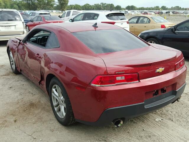 2G1FD1E30F9307117 - 2015 CHEVROLET CAMARO LT RED photo 3