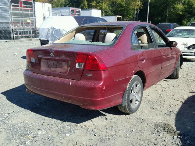 2HGES26705H538363 - 2005 HONDA CIVIC EX MAROON photo 4