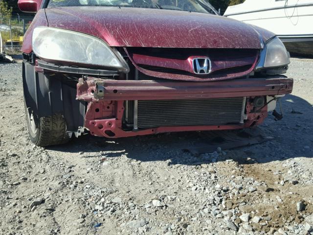 2HGES26705H538363 - 2005 HONDA CIVIC EX MAROON photo 9