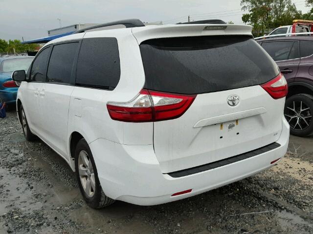 5TDKZ3DC2HS783870 - 2017 TOYOTA SIENNA LE WHITE photo 3