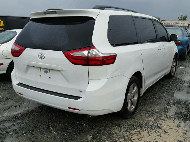 5TDKZ3DC2HS783870 - 2017 TOYOTA SIENNA LE WHITE photo 4