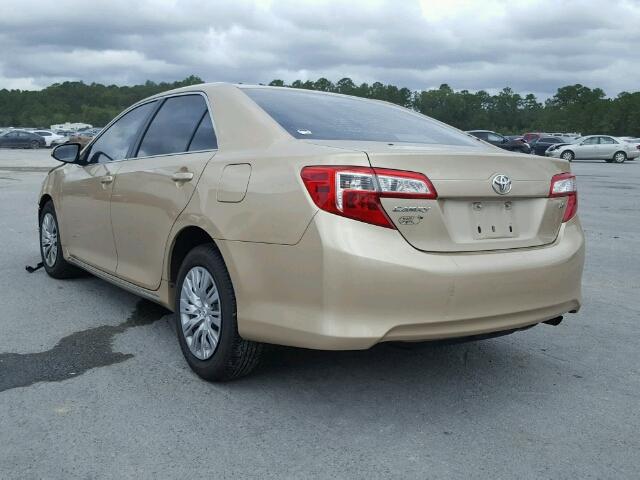 4T1BF1FK6CU043997 - 2012 TOYOTA CAMRY BASE GOLD photo 3