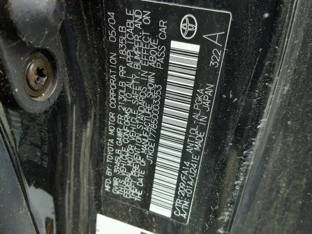 JTKDE177850003353 - 2005 TOYOTA SCION TC 黑色 照片 10