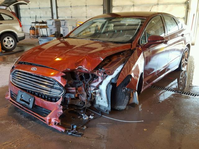 3FA6P0H7XER159113 - 2014 FORD FUSION SE RED photo 2