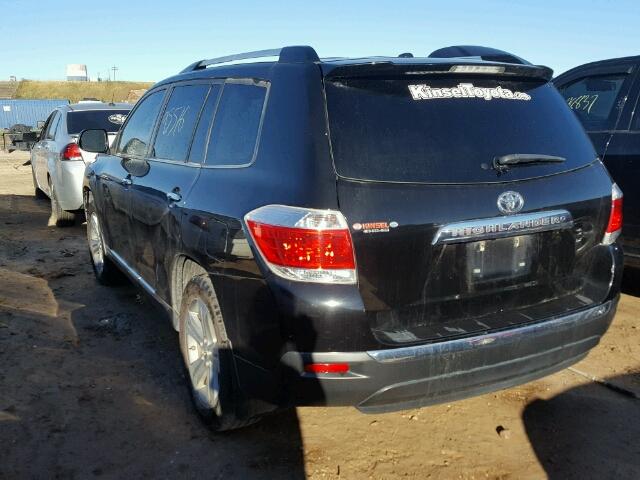 5TDYK3EH0CS054381 - 2012 TOYOTA HIGHLANDER BLACK photo 3