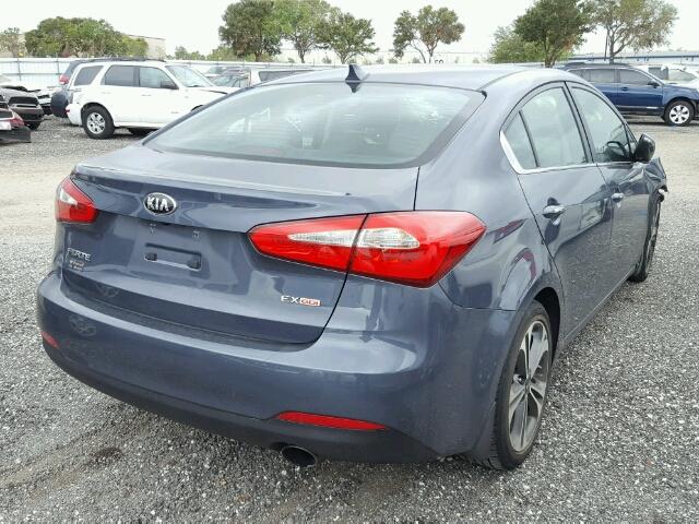 KNAFZ4A86E5180846 - 2014 KIA FORTE EX BLUE photo 4