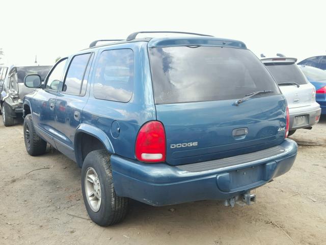 1B4HS28N0YF236078 - 2000 DODGE DURANGO TEAL photo 3