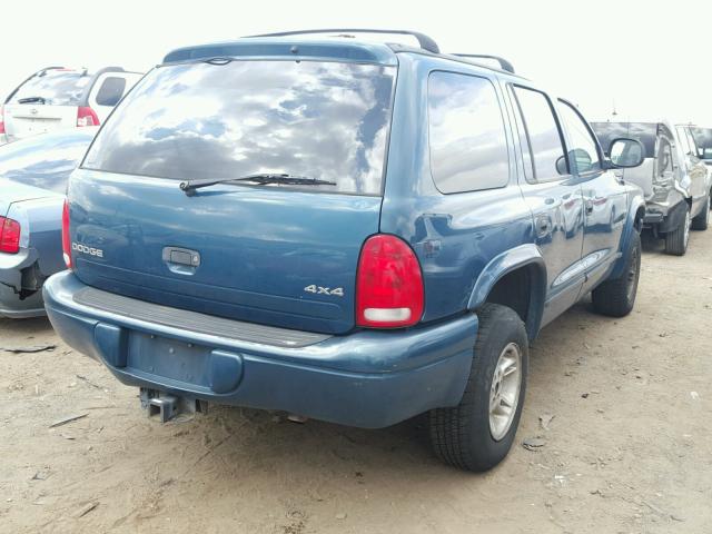 1B4HS28N0YF236078 - 2000 DODGE DURANGO TEAL photo 4