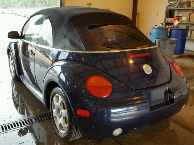 3VWCK21Y93M334064 - 2003 VOLKSWAGEN NEW BEETLE BLUE photo 3