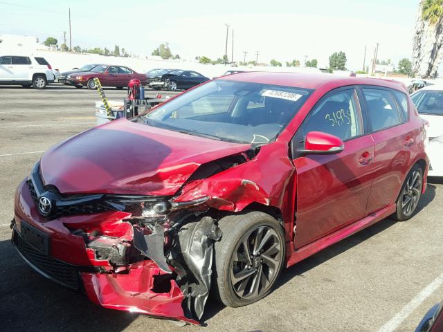 JTNKARJEXHJ549341 - 2017 TOYOTA COROLLA IM RED photo 2