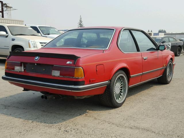 WBAEE310701051526 - 1985 BMW M6 RED photo 4
