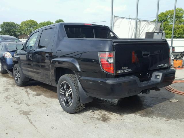 5FPYK1F7XCB454809 - 2012 HONDA RIDGELINE BLACK photo 3